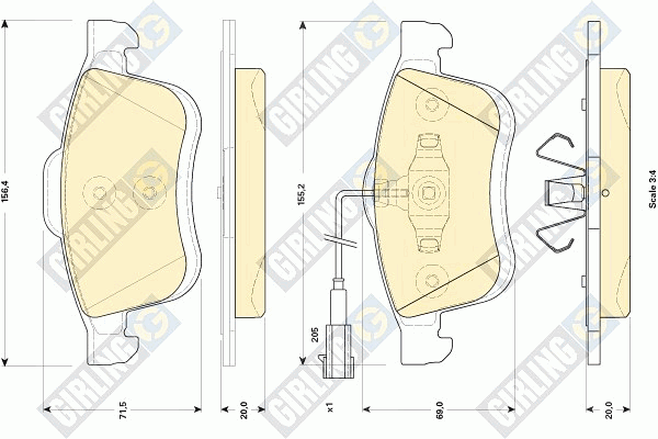 Kit de plaquettes de frein, frein à disque