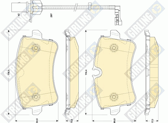 Kit de plaquettes de frein, frein à disque