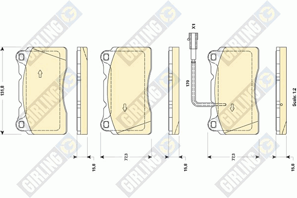 Kit de plaquettes de frein, frein à disque