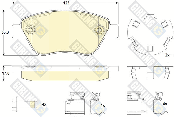 Kit de plaquettes de frein, frein à disque