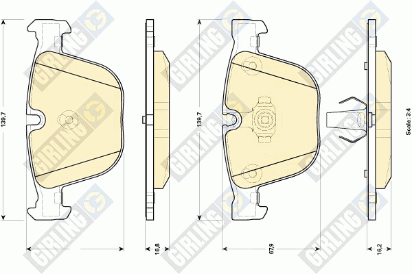 Kit de plaquettes de frein, frein à disque