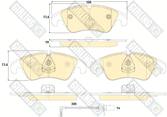 Kit de plaquettes de frein, frein à disque