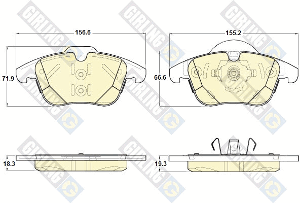 Kit de plaquettes de frein, frein à disque