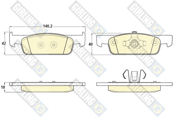 Kit de plaquettes de frein, frein à disque