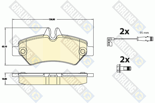 Kit de plaquettes de frein, frein à disque