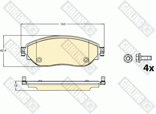 Kit de plaquettes de frein, frein à disque