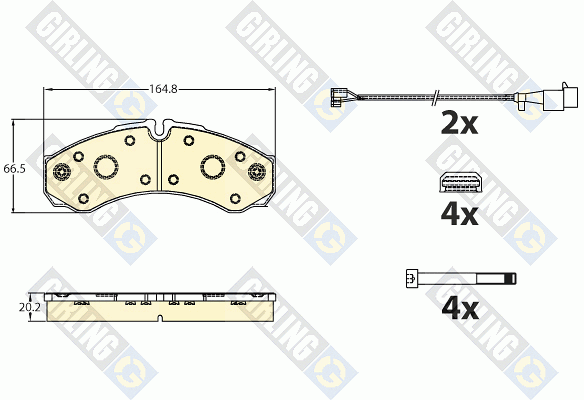 Kit de plaquettes de frein, frein à disque