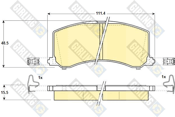 Kit de plaquettes de frein, frein à disque