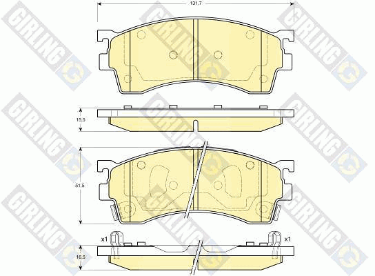 Kit de plaquettes de frein, frein à disque