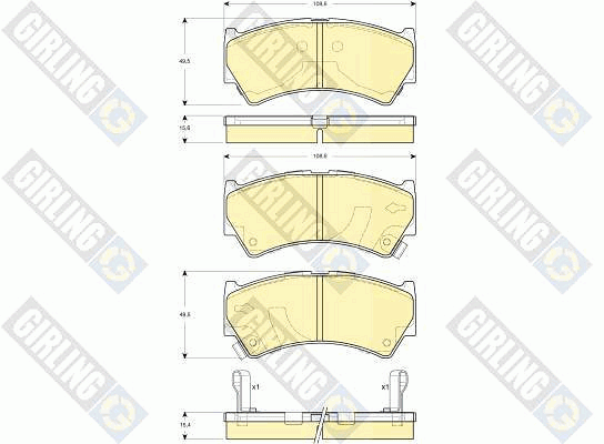 Kit de plaquettes de frein, frein à disque