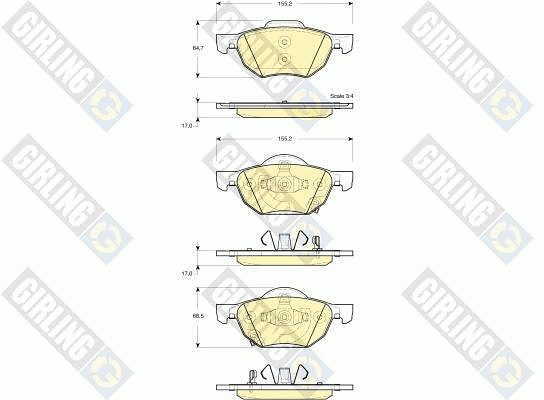 Kit de plaquettes de frein, frein à disque