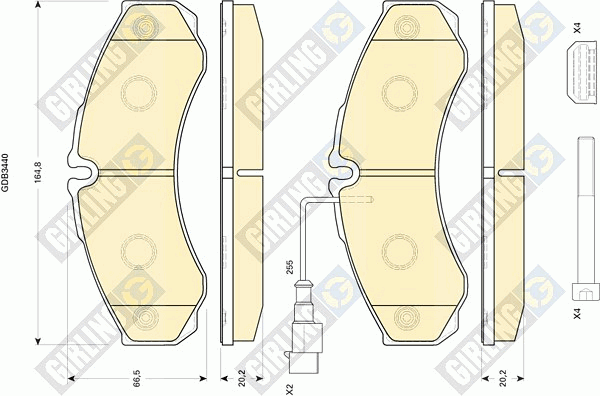 Kit de plaquettes de frein, frein à disque