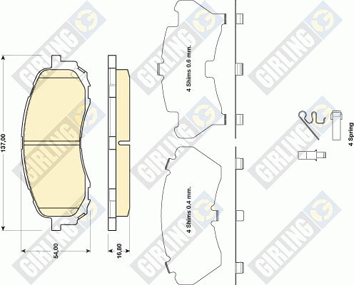 Kit de plaquettes de frein, frein à disque