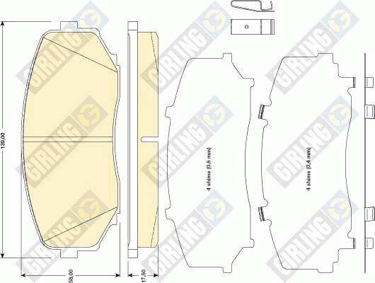 Kit de plaquettes de frein, frein à disque