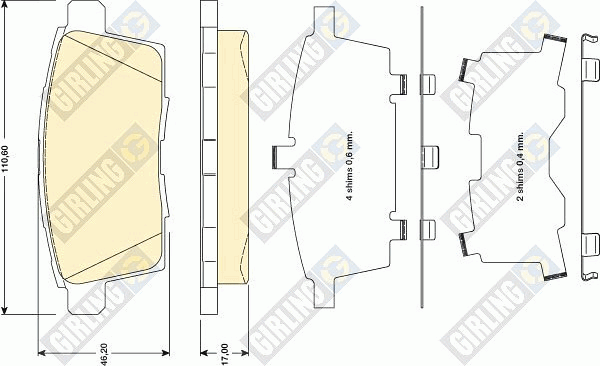 Kit de plaquettes de frein, frein à disque