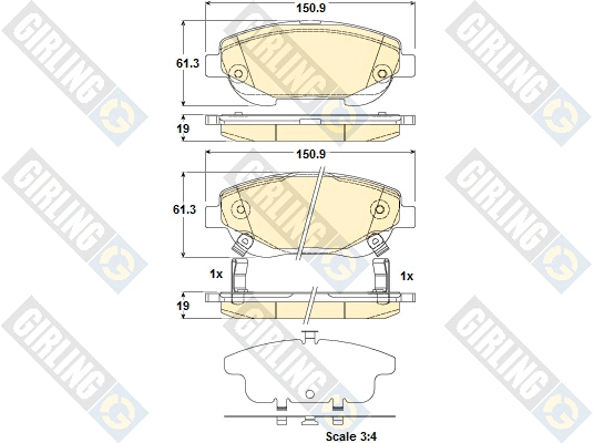 Kit de plaquettes de frein, frein à disque