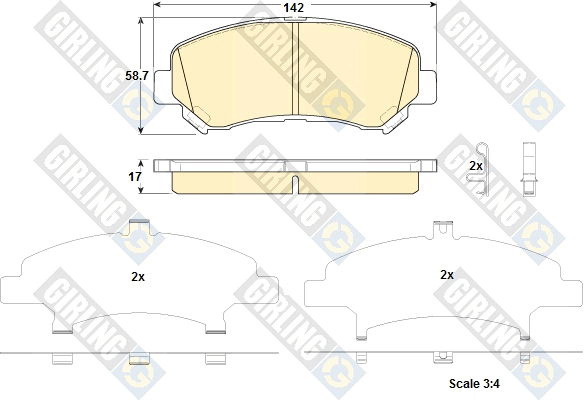 Kit de plaquettes de frein, frein à disque