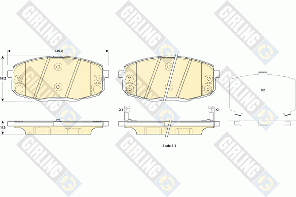 Kit de plaquettes de frein, frein à disque