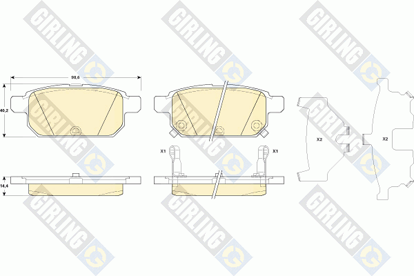 Kit de plaquettes de frein, frein à disque