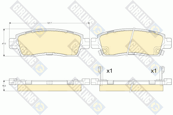 Kit de plaquettes de frein, frein à disque