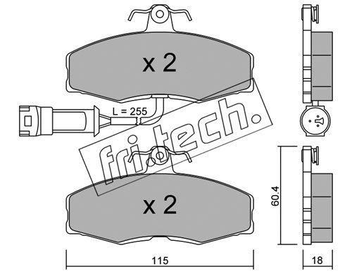 Kit de plaquettes de frein, frein à disque