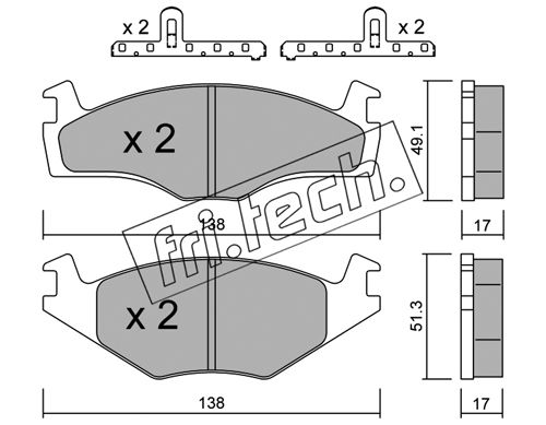 Kit de plaquettes de frein, frein à disque