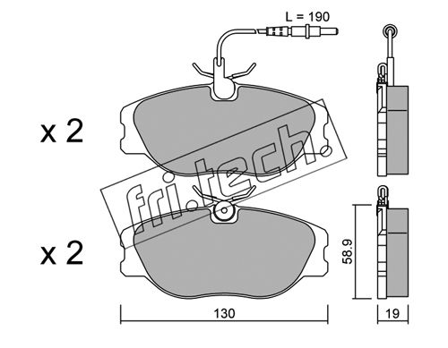 Kit de plaquettes de frein, frein à disque