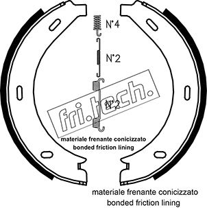 Jeu de mâchoires de frein, frein de stationnement