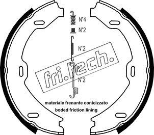 Jeu de mâchoires de frein, frein de stationnement