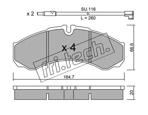 Kit de plaquettes de frein, frein à disque