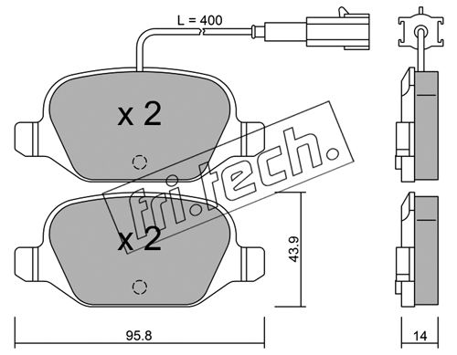 Kit de plaquettes de frein, frein à disque