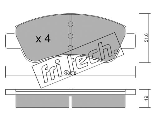 Kit de plaquettes de frein, frein à disque