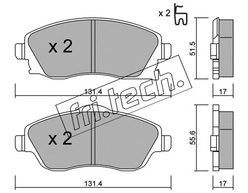 Kit de plaquettes de frein, frein à disque