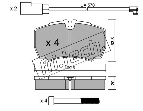 Kit de plaquettes de frein, frein à disque