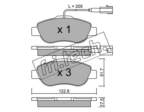 Kit de plaquettes de frein, frein à disque