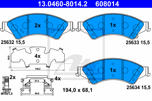 Kit de plaquettes de frein, frein à disque