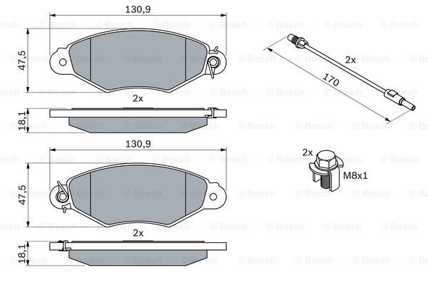 Kit de plaquettes de frein, frein à disque