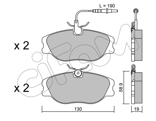 Kit de plaquettes de frein, frein à disque