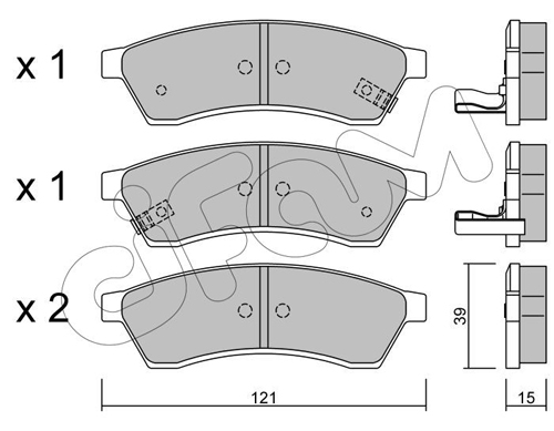 Kit de plaquettes de frein, frein à disque