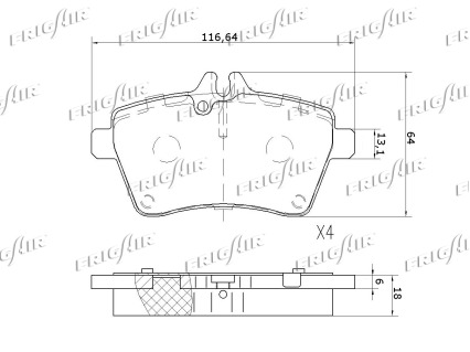 Kit de plaquettes de frein, frein à disque