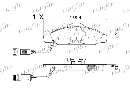 Kit de plaquettes de frein, frein à disque