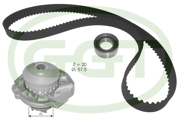 Pompe à eau + kit de courroie de distribution