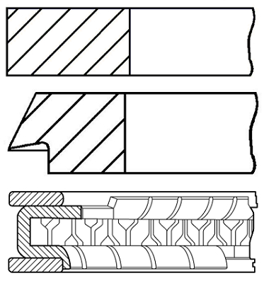 Jeu de segments de pistons