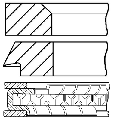 Jeu de segments de pistons