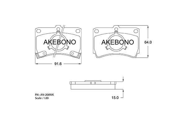 Kit de plaquettes de frein, frein à disque