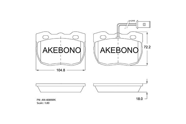 Kit de plaquettes de frein, frein à disque