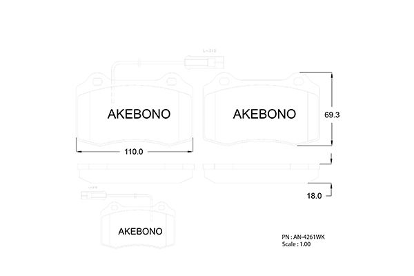 Kit de plaquettes de frein, frein à disque