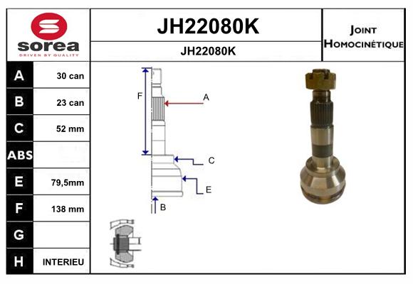 Jeu de joints, arbre de transmission