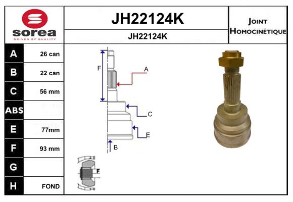 Jeu de joints, arbre de transmission