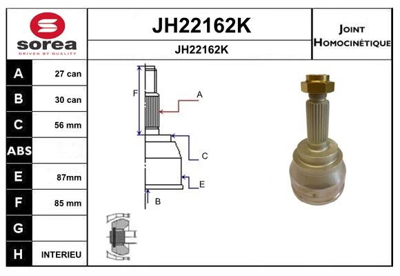 Jeu de joints, arbre de transmission